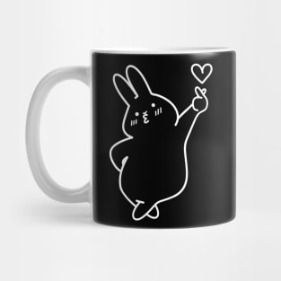 Bunny with Finger Heart | Korean Finger Heart Design | Handmade Illustrations by Atelier Serakara Mug